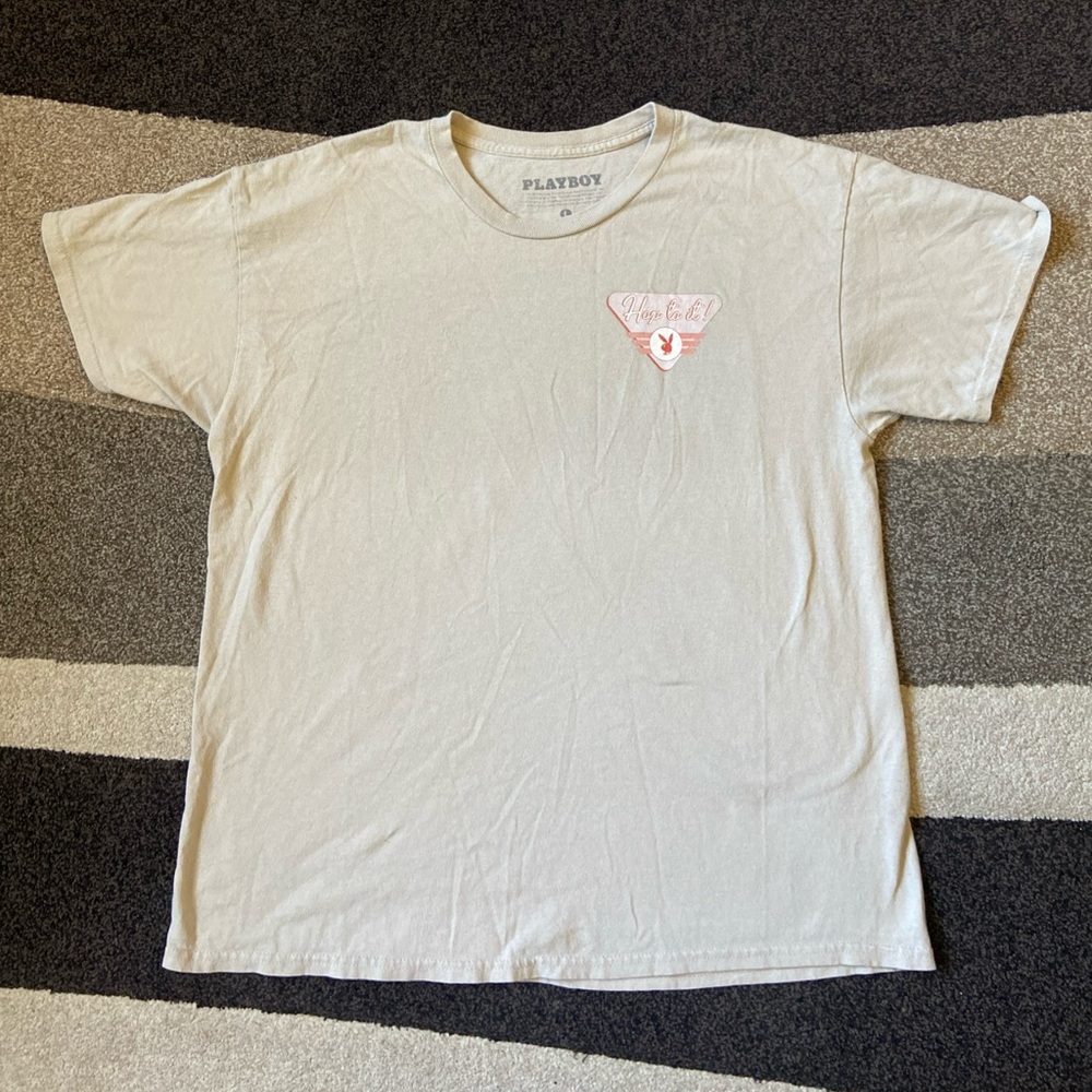 Playboy Beige Crew Neck Tee